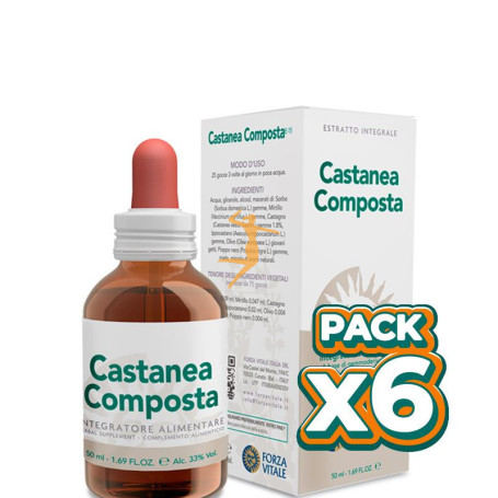Pack 6x CASTANEA COMPOSTA 50Ml. FORZA VITALE
