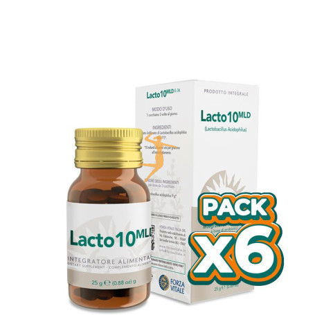 Pack 6x LACTOBACILLUS ACIDOPHYLUS (LACTO10) 25Gr. FORZA VITALE