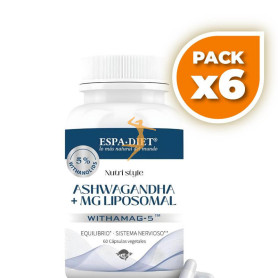 Pack 6x ASHWAGANDHA + MG LIPOSOMAL 60 CÁPSULAS ESPADIET