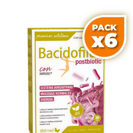 Pack 6x BACIDOFILUS POSTBIOTIC 30 CÁPSULAS DIETMED