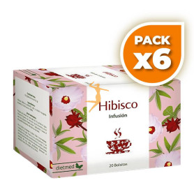 Pack 6x INFUSIÓN DE HIBISCO (FLOR DE JAMAICA) 20 BOLSITAS DIETMED
