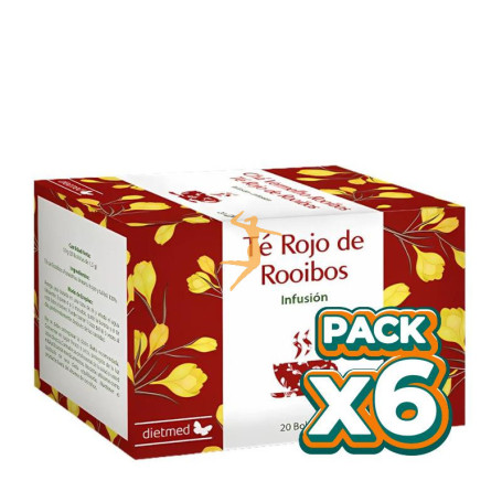Pack 6x INFUSIÓN TÉ ROJO DE ROOIBOS 20 BOLSITAS DIETMED