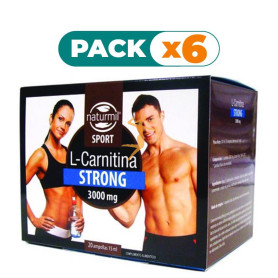 Pack 6x L-CARNITINA STRONG 20 AMPOLLAS 15Ml. NATURMIL SPORT
