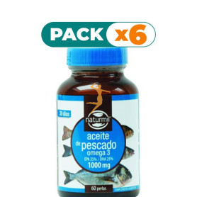Pack 6x ACEITE DE PESCADO OMEGA-3 35/25 1.000Mg. 60 PERLAS NATURMIL