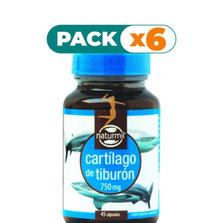 Pack 6x CARTÍLAGO DE TIBURÓN 750Mg. 45 CÁPSULAS NATURMIL