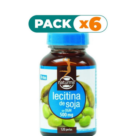 Pack 6x LECITINA DE SOJA 500Mg. 120 PERLAS NATURMIL