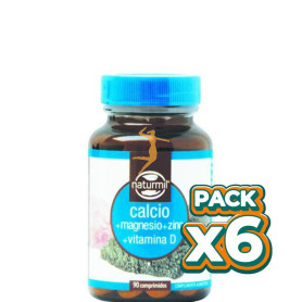 Pack 6x CALCIO+MAGNESIO+ZINC y VITAMINAD 90 COMPRIMIDOS NATURMIL