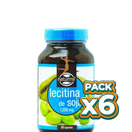 Pack 6x LECITINA DE SOJA 1.200Mg. 60 PERLAS NATURMIL