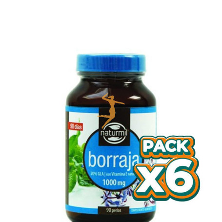 Pack 6x BORRAJA 1.000Mg. 90 PERLAS NATURMIL
