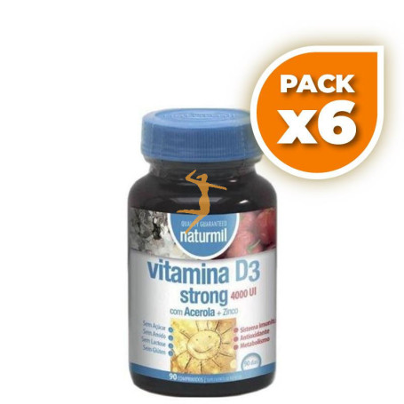 Pack 6x VITAMINA D3 STRONG 4000UI 90 COMPRIMIDOS NATURMIL
