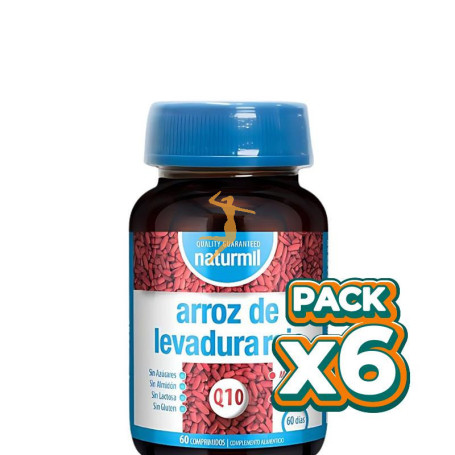 Pack 6x LEVADURA DE ARROZ ROJO 60 COMPRIMIDOS NATURMIL