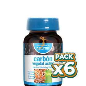 Pack 6x CARBON VEGETAL ACTIVO 90 PERLAS NATURMIL
