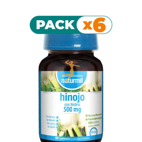 Pack 6x HINOJO CON BIOTINA 500MG 60 COMPRIMIDOS NATURMIL