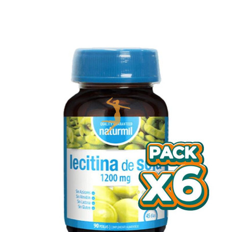 Pack 6x LECITINA DE SOJA 1200MG 90 PERLAS NATURMIL