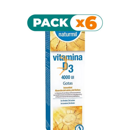 Pack 6x VITAMINA D3 4000UI GOTAS 50ML NATURMIL