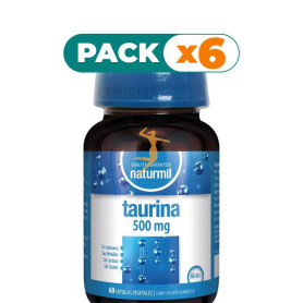 Pack 6x TAURINA 500MG 60 CÁPSULAS VEGETALES NATURMIL
