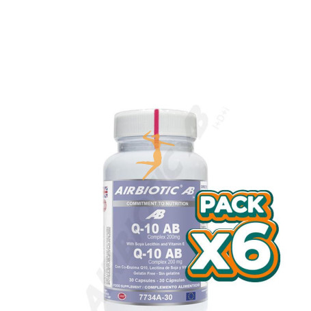 Pack 6x Q-10 AB COMPLEX 200Mg. 30 CÁPSULAS AIRBIOTIC
