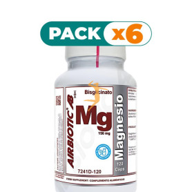 Pack 6x MAGNESIO AB (COMO BISGLICINATO) 150 MG 120 CÁPSULAS AIRBIOTIC