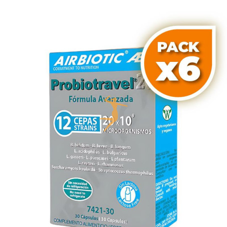 Pack 6x PROBIOTRAVEL 20 30 CÁPSULAS AIRBIOTIC