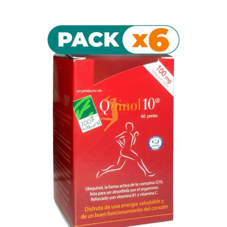 Pack 6x QUINOL 10 60 PERLAS 100Mg. 100% NATURAL