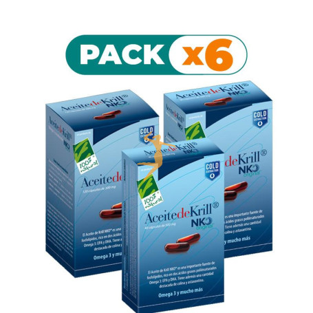 Pack 6x ACEITE DE KRILL NKO 40 PERLAS 500Mg. 100% NATURAL