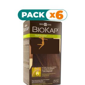 Pack 6x TINTE NUTRICOLOR 5.0 CASTAÑO CLARO 140Ml. BIOKAP