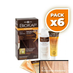 Pack 6x TINTE NUTRICOLOR 10 RUBIO EXTRA CLARO 140Ml. BIOKAP
