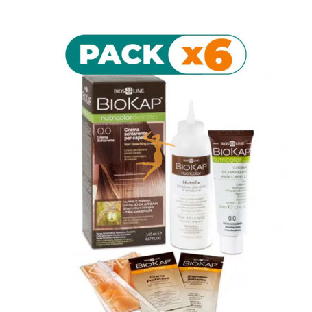 Pack 6x CREMA DECOLORANTE NUTRICOLOR 0.0 140Ml. BIOKAP