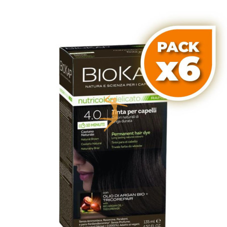 Pack 6x RAPID DELICATO 4.0 CASTAÑO NATURAL 135ML BIOKAP