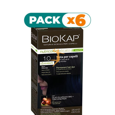 Pack 6x RAPID DELICATO 1.0 NEGRO NATURAL 135 ML BIOKAP