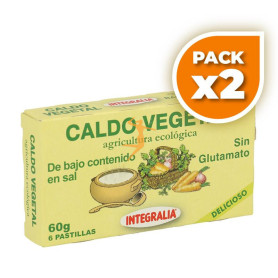 Pack 2x CALDO VEGETAL ECOLOGICO BAJO EN SAL 60 g INTEGRALIA