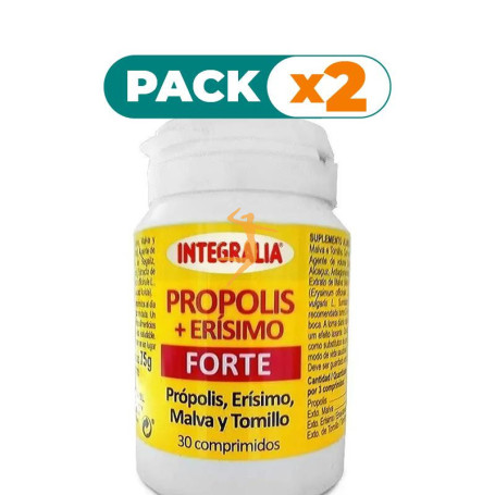 Pack 2x PROPOLIS CON ERISIMO FORTE 30 COMPRIMIDOS INTEGRALIA