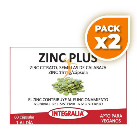 Pack 2x ZINC PLUS 60 CÁPSULAS INTEGRALIA