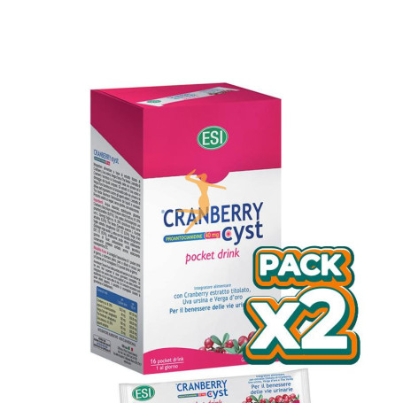 Pack 2x CRANBERRY CYST POCKET DRINK 16 SOBRES TREPAT DIET - ESI