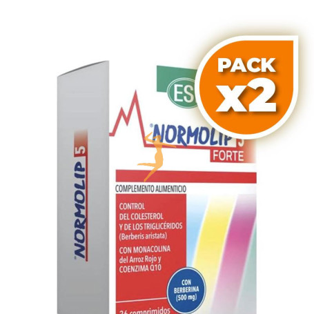 Pack 2x NORMOLIP 5 FORTE 36 CAPSULAS ESI