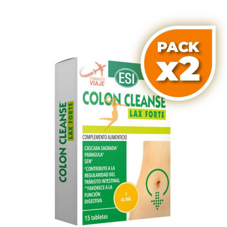 Pack 2x COLON CLEANSE LAX FORTE 15 TABLETAS ESI
