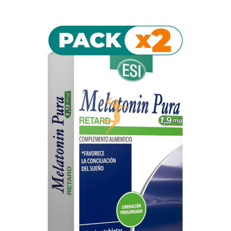 Pack 2x MELATONIN RETARD PURA 1,9MG 30 MICRO TABLETAS ESI