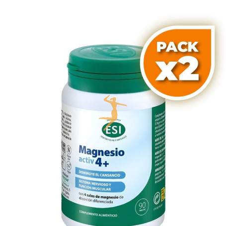 Pack 2x MAGNESIO ACTIV 4+ 90 TABLETAS ESI