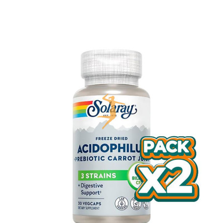 Pack 2x ACIDOPHILUS PLUS 30 CÁPSULAS SOLARAY
