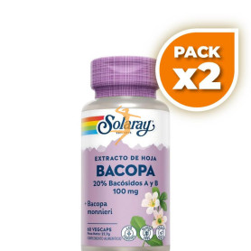 Pack 2x BACOPA 100Mg. 60 CÁPSULAS VEGETALES SOLARAY