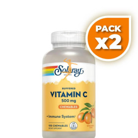 Pack 2x VITAMIN C 500Mg. 100 COMPRIMIDOS MASTICABLES NARANJA SOLARAY