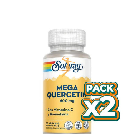 Pack 2x MEGA QUERCETIN 600Mg. 60 CÁPSULAS VEGETALES SOLARAY