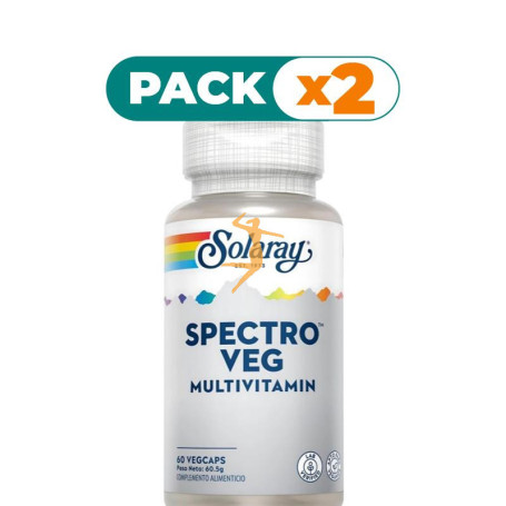 Pack 2x SPECTRO VEGETARIAN FORMULA MULTI-VITA-MIN 60 CÁPSULAS SOLARAY