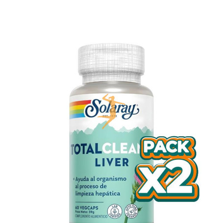 Pack 2x TOTAL CLEANSE LIVER 60 CÁPSULAS SOLARAY