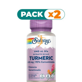 Pack 2x TURMERIC 600Mg. 30 CAPSULAS VEGETALES SOLARAY