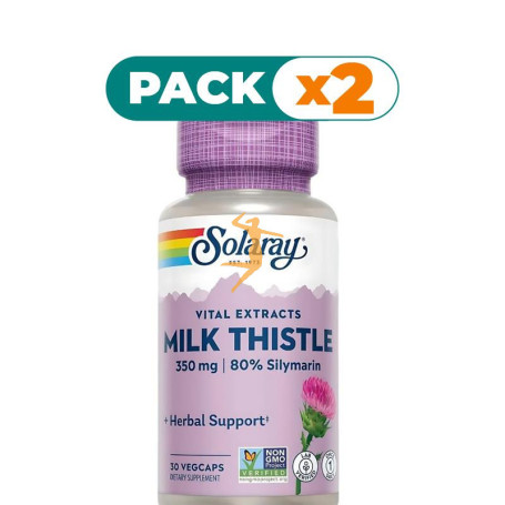 Pack 2x MILK THISTLE 30 CÁPSULAS VEGETALES SOLARAY
