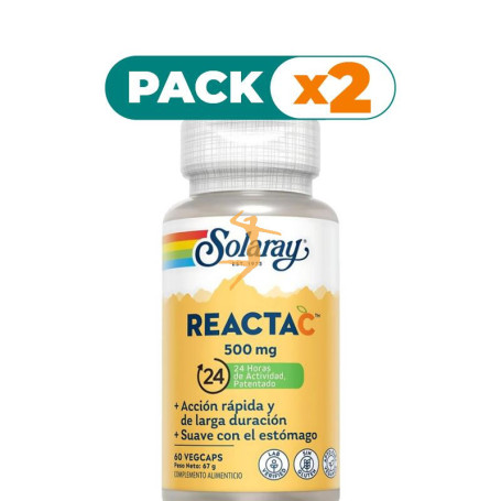 Pack 2x REACTA C TM 500Mg. 60 CÁPSULAS VEGETALES SOLARAY