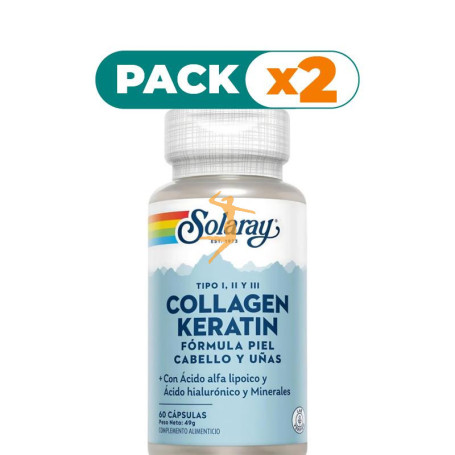 Pack 2x COLLAGEN KERATIN 60 CÁPSULAS SOLARAY