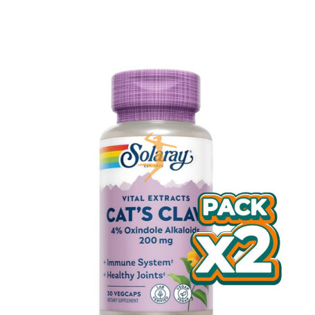 Pack 2x UÑA DE GATO 30 CÁPSULAS SOLARAY