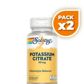 Pack 2x POTASIO CITRATO 99Mg. 60 CÁPSULAS VEGETALES SOLARAY